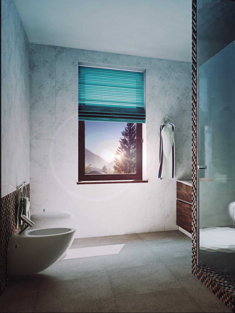 imagen de bosquejo para un baño en 3d max vray