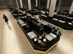 Negozio di isolotto d'oro nel centro commerciale