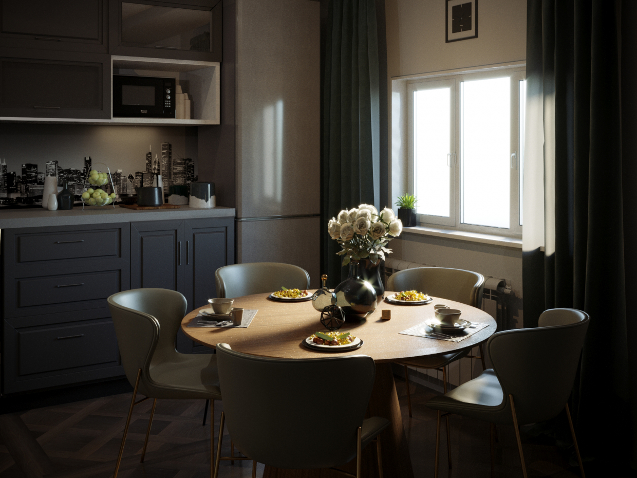 cucina in 3d max corona render immagine