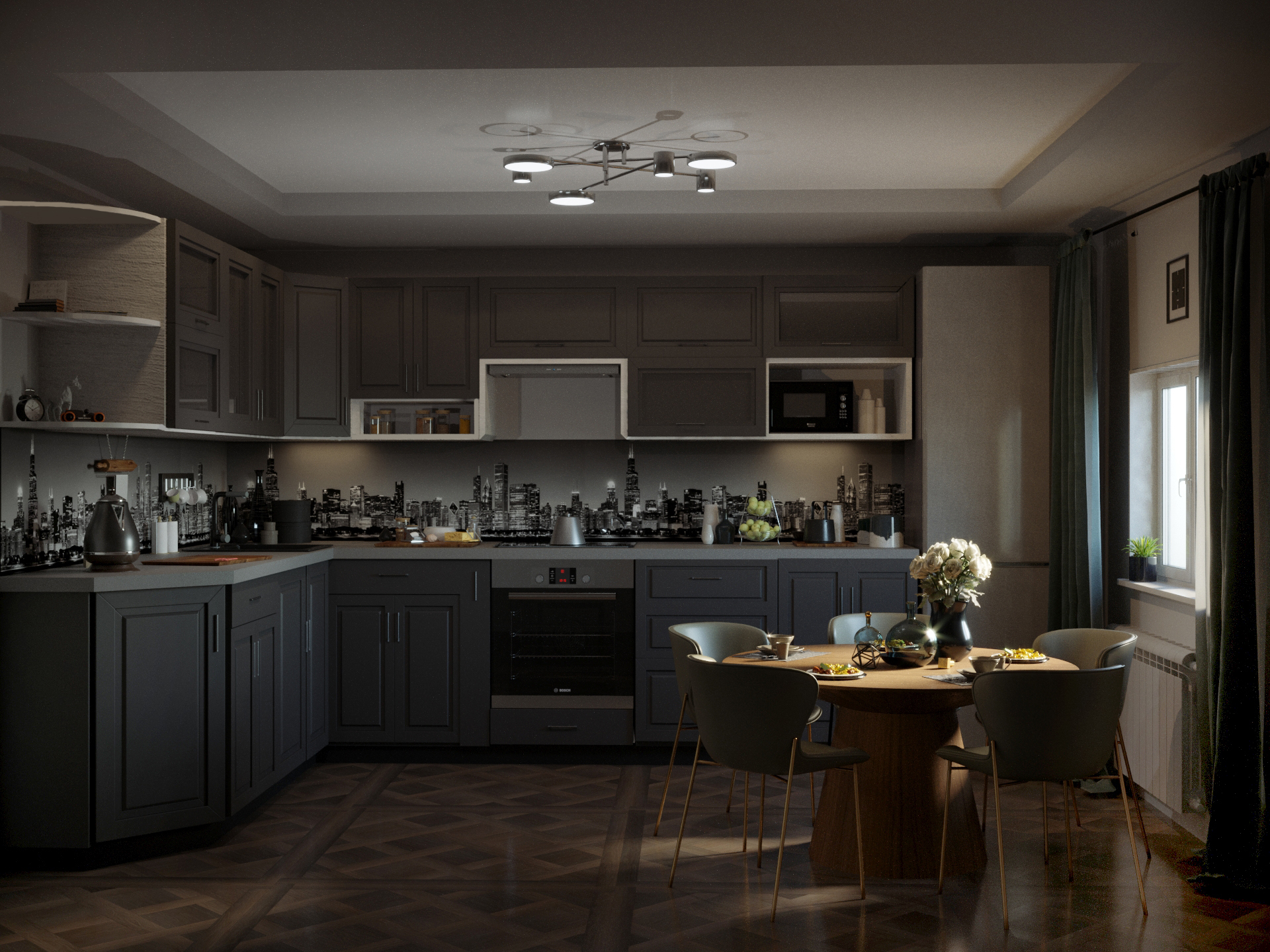 cuisine dans 3d max corona render image