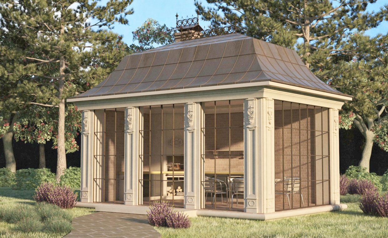 Gazebo de concreto em 3d max vray 3.0 imagem