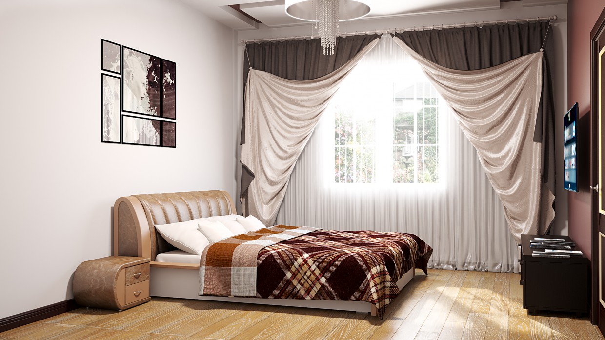 Quarto em estilo minimalista em 3d max vray imagem