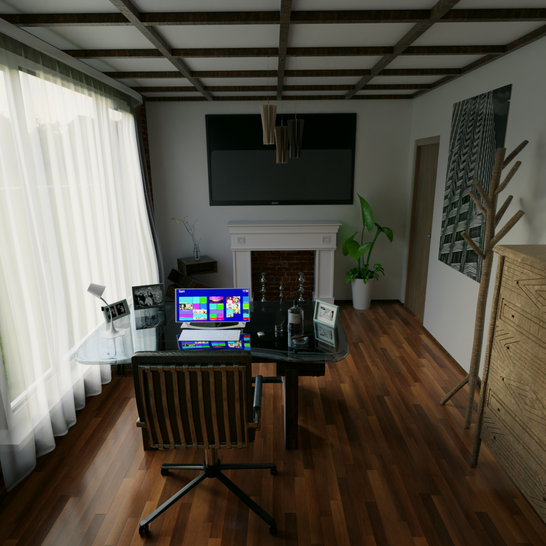 Study room Blender cycles render में प्रस्तुत छवि