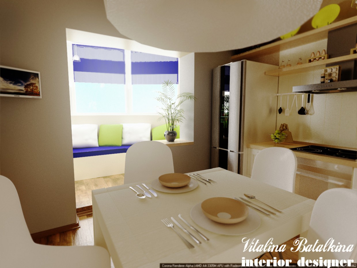 imagen de Cocina en 3d max corona render