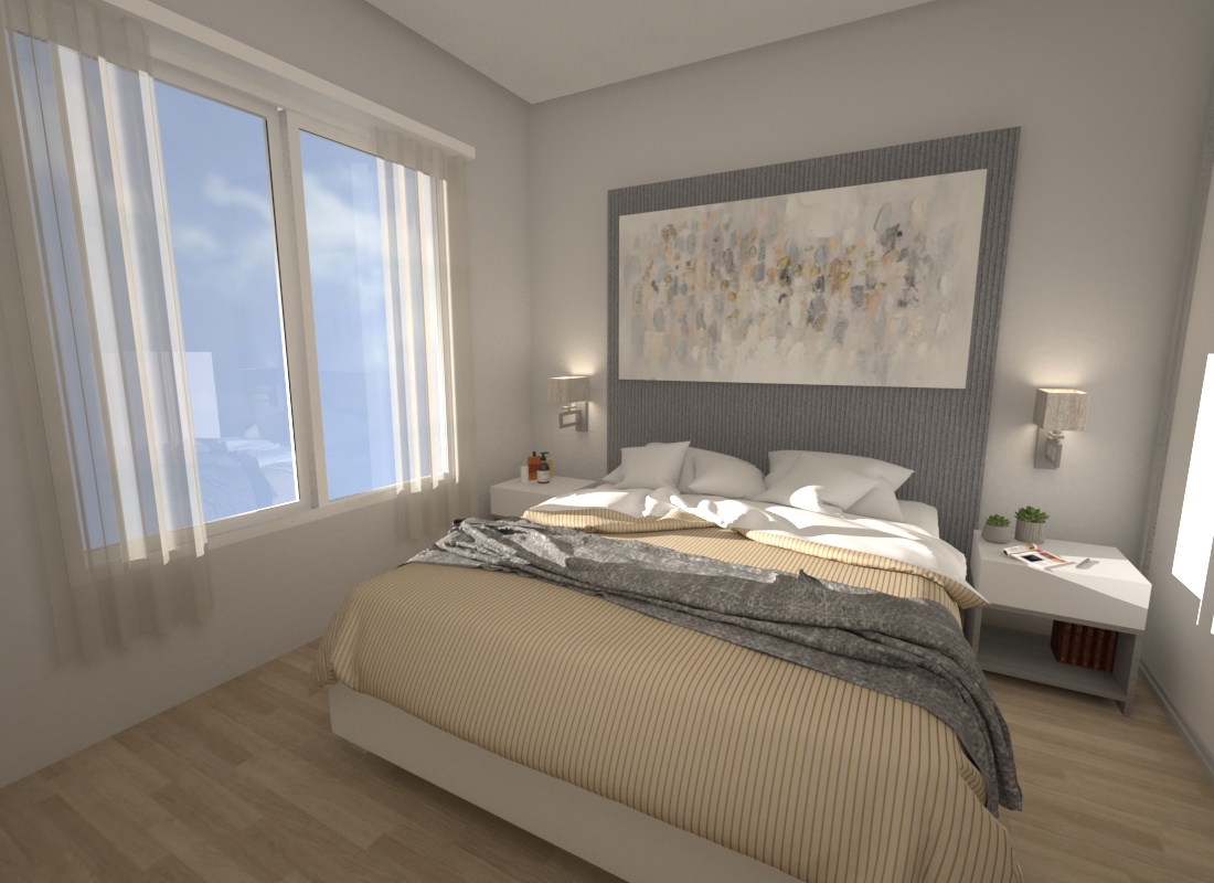 dormitorio in 3d max vray 3.0 resim