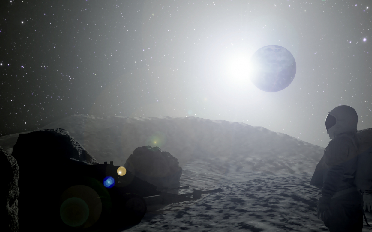 imagen de Vista desde la luna en Cinema 4d corona render