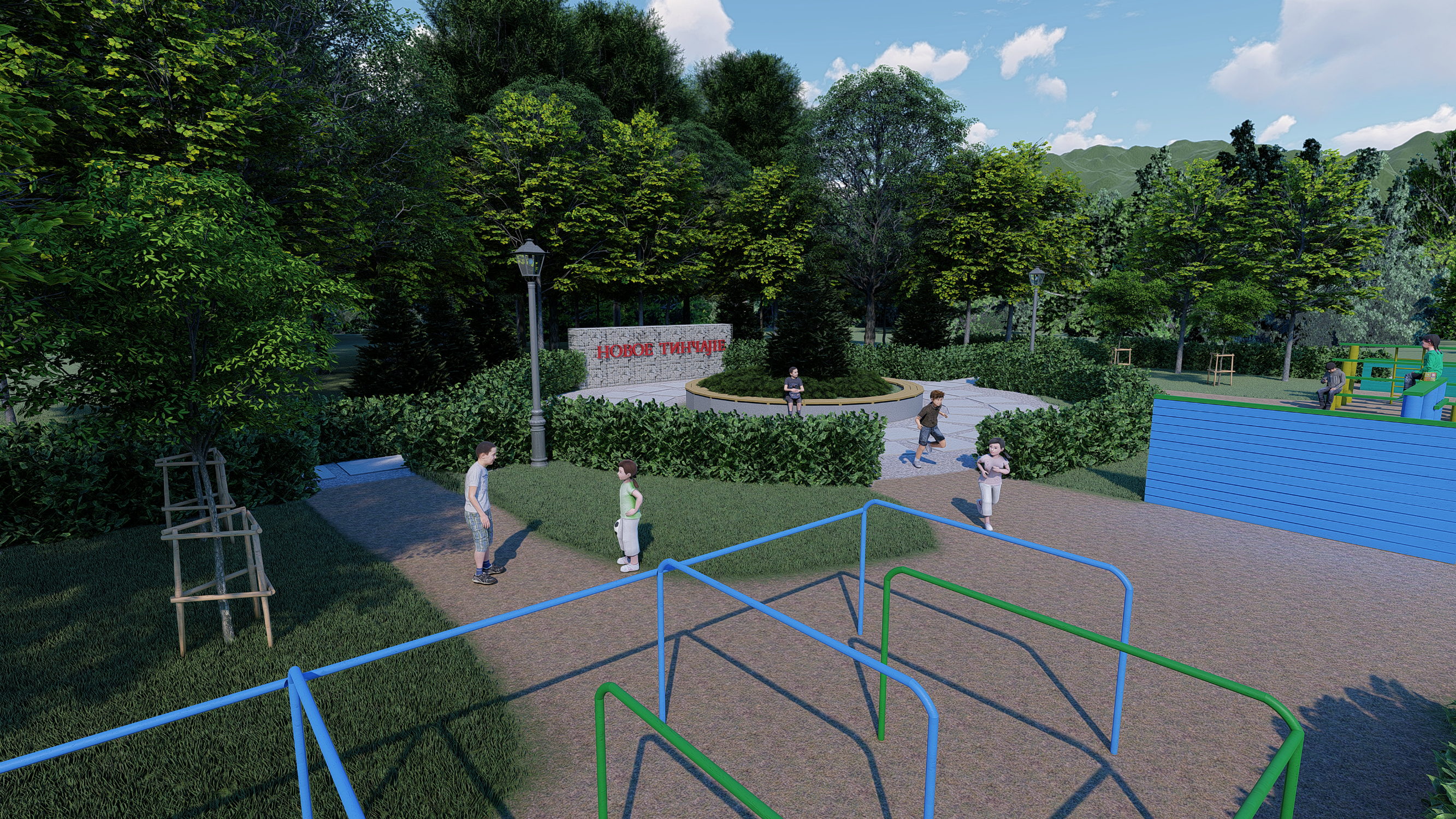 Project for the improvement of the recreation area at the school territory in SketchUp Standard image