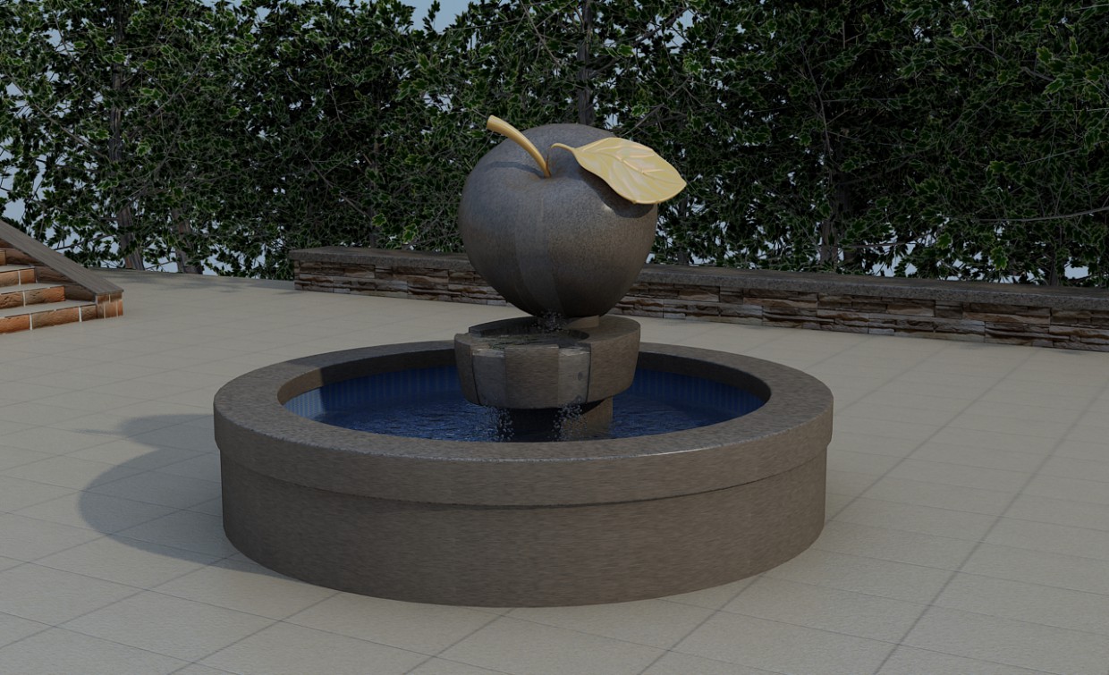 Fontaine «Pomme» dans 3d max vray image