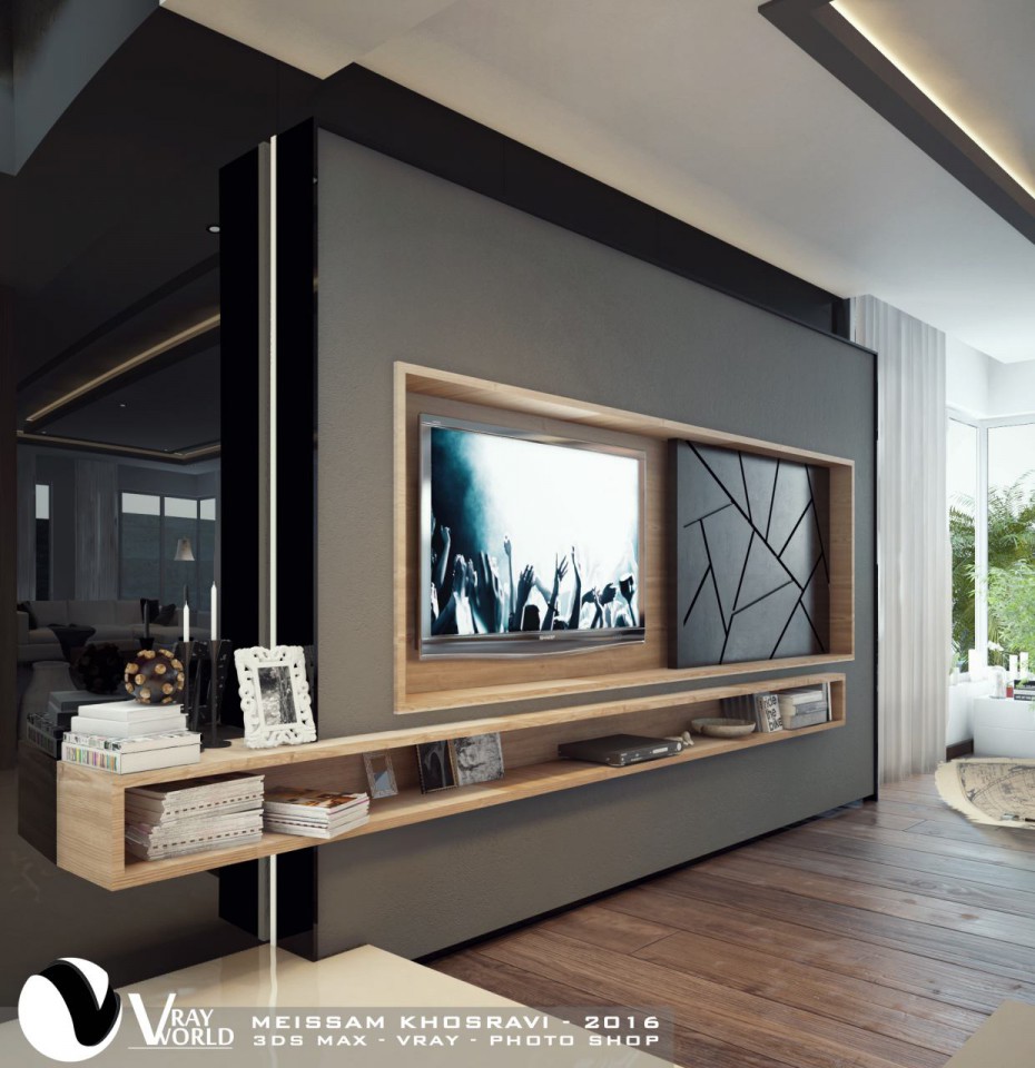 TV duvar in 3d max vray 3.0 resim