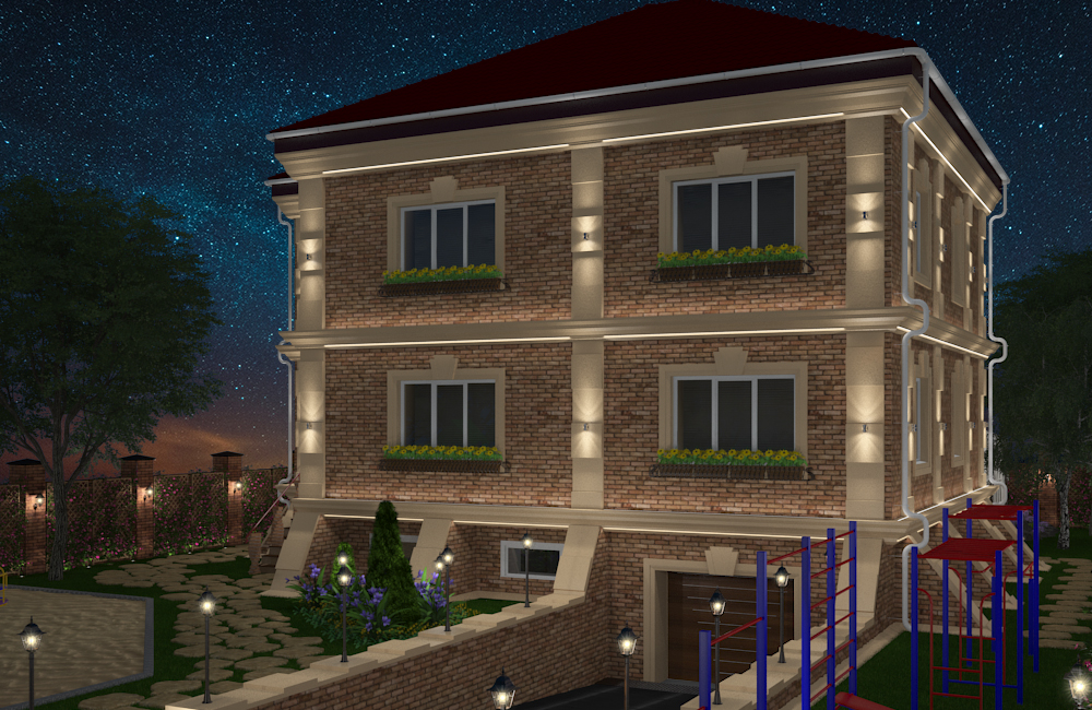 House_night aydınlatma in 3d max vray 3.0 resim