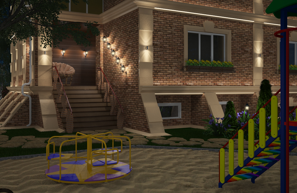 House_night lighting in 3d max vray 3.0 image