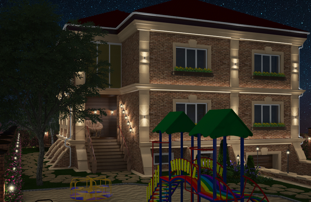 House_night aydınlatma in 3d max vray 3.0 resim