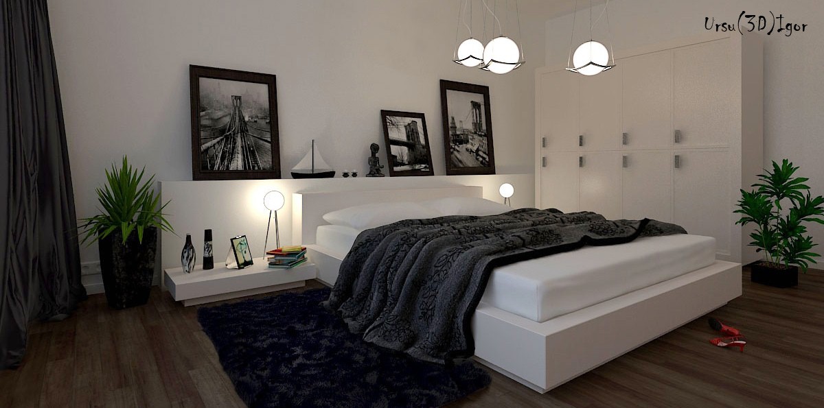 Camera da letto in 3d max vray immagine