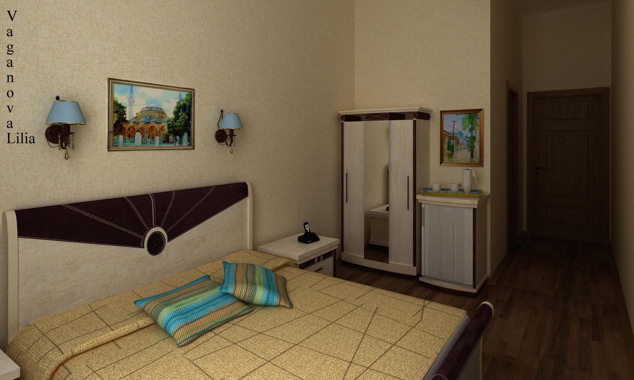 Quarto de Hotel em 3d max vray imagem