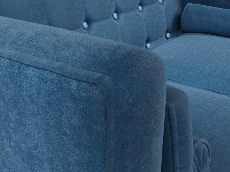 Samtsofa in 3d max corona render Bild