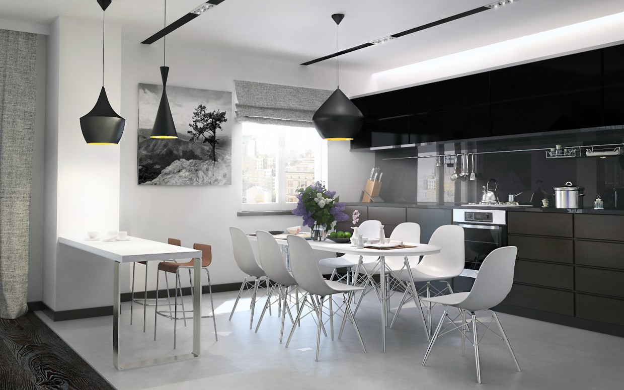 imagen de cocina en 3d max vray