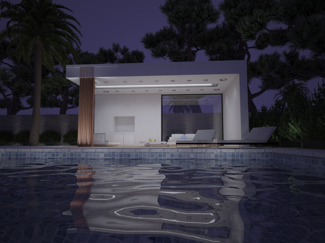 piscina exterior em 3d max vray 2.0 imagem