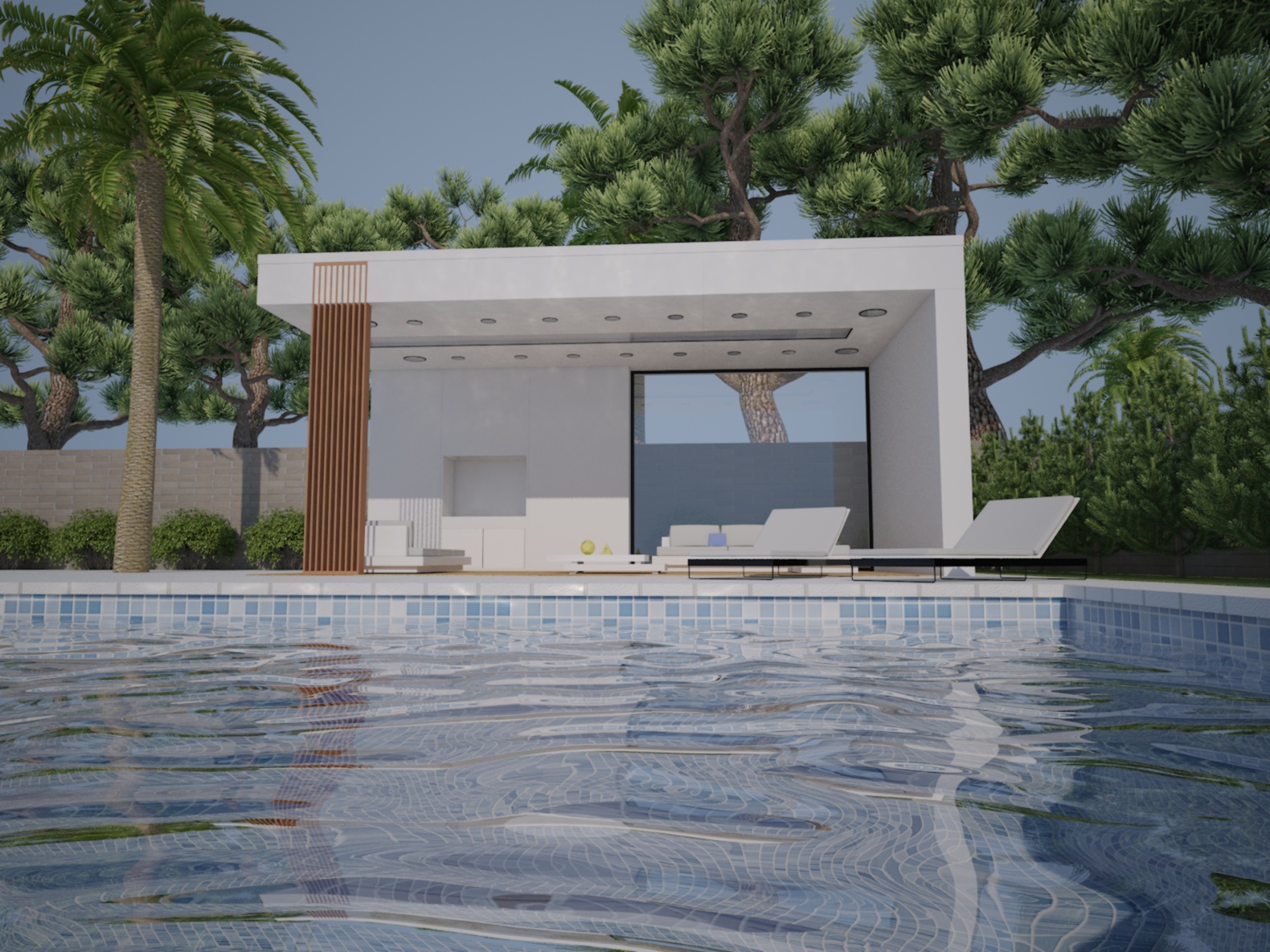 exterior-pool in 3d max vray 2.0 image