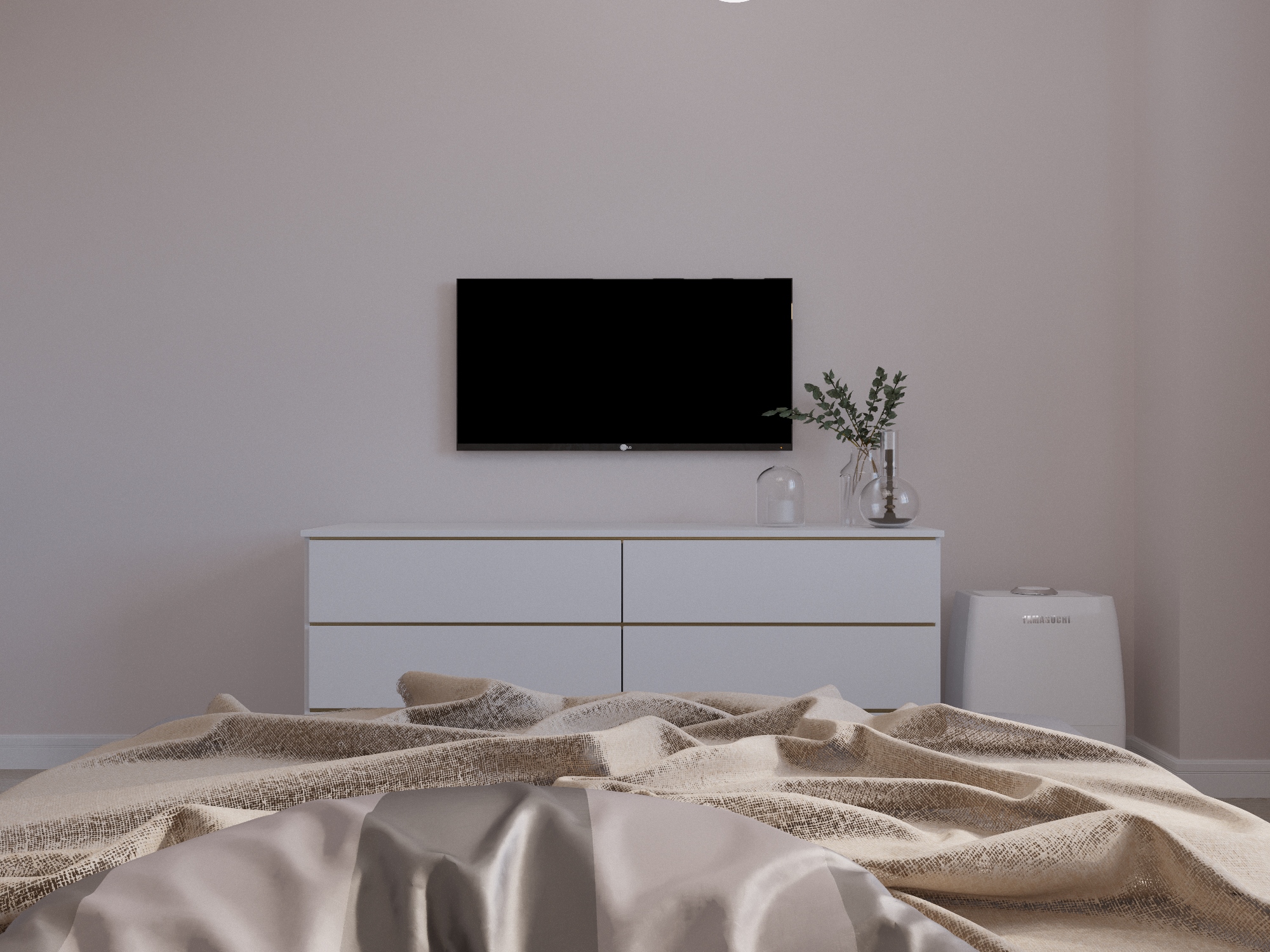 Yatak odası in 3d max corona render resim