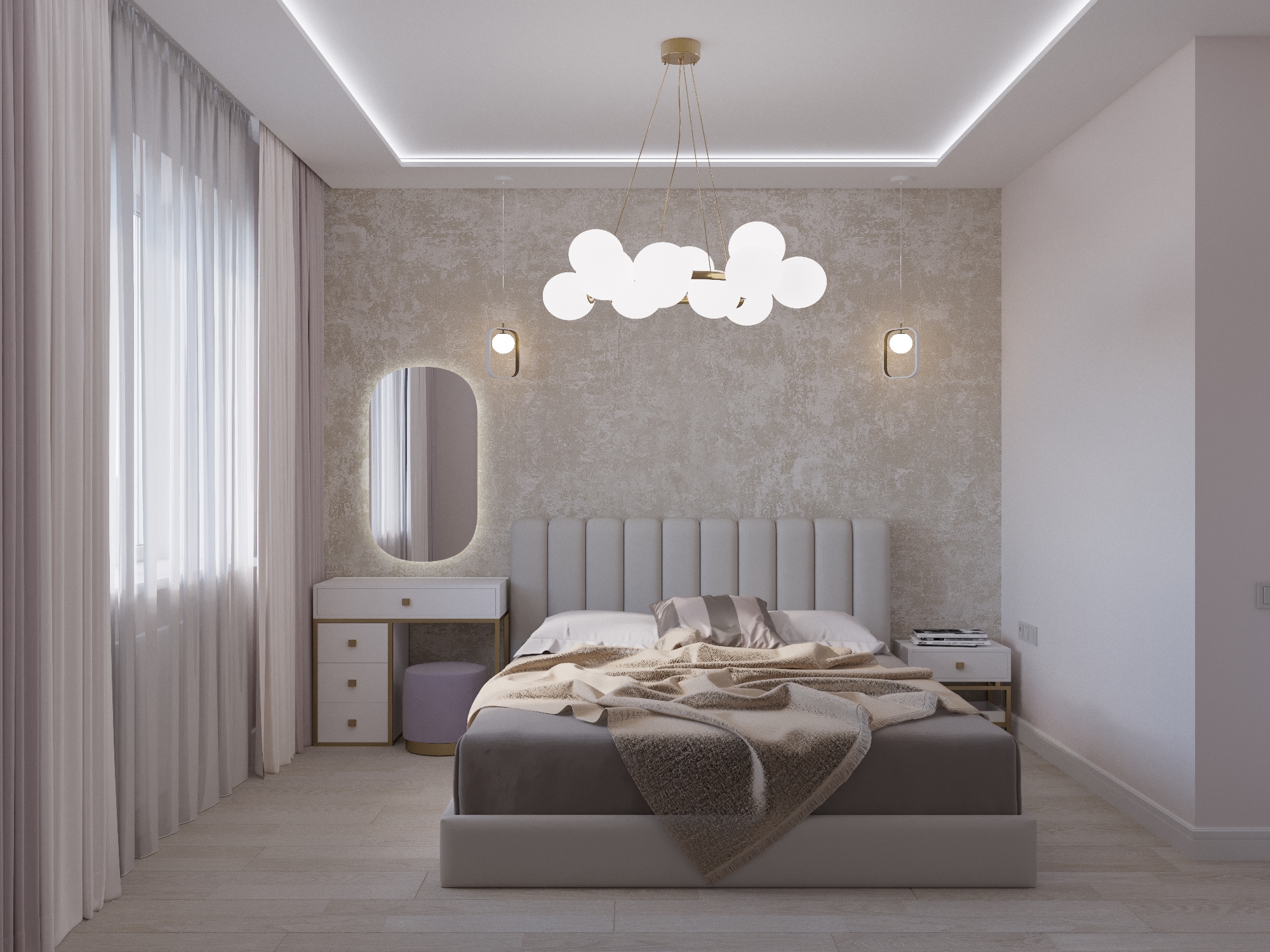 Bedroom in 3d max corona render image