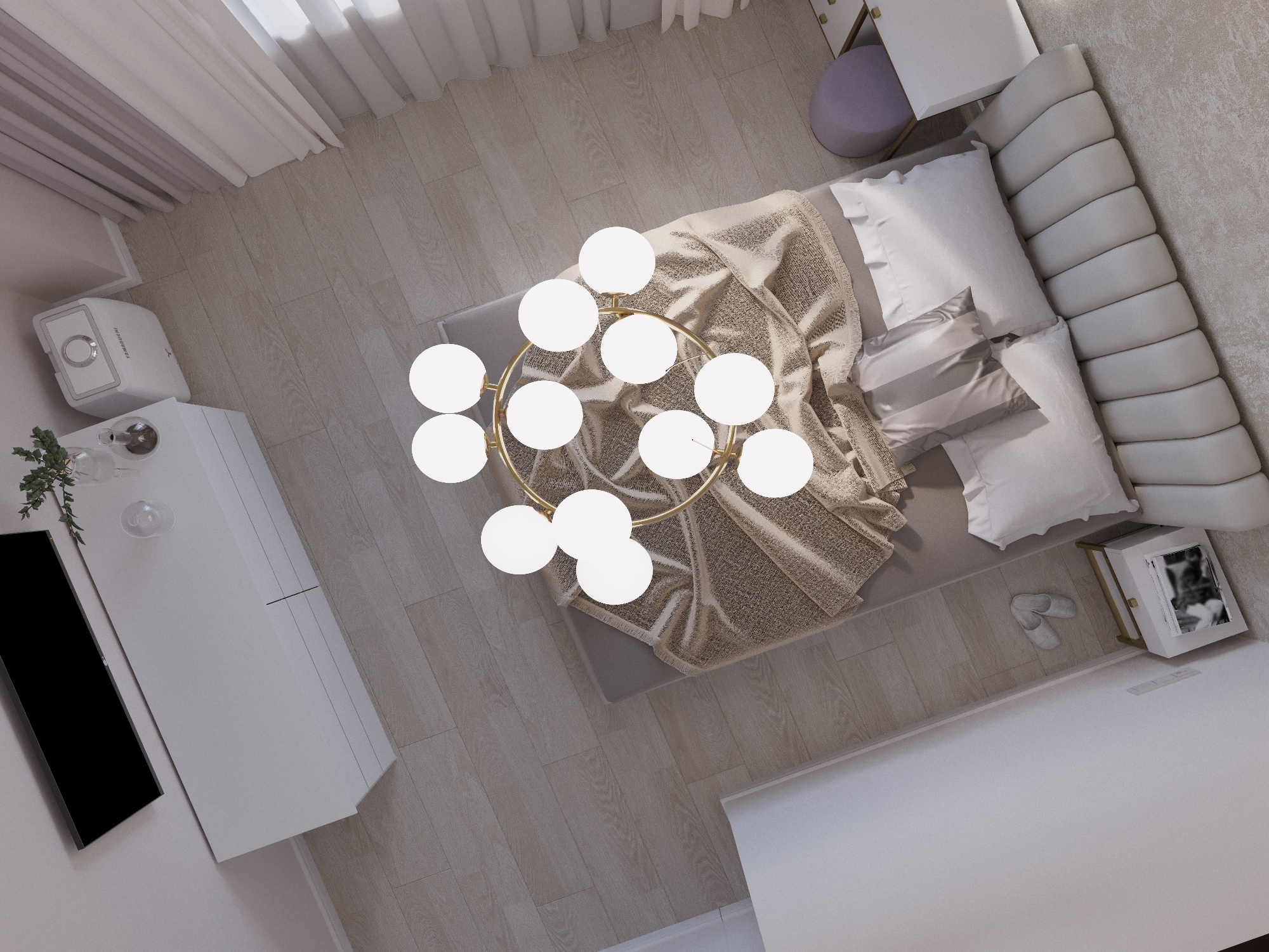 Bedroom in 3d max corona render image