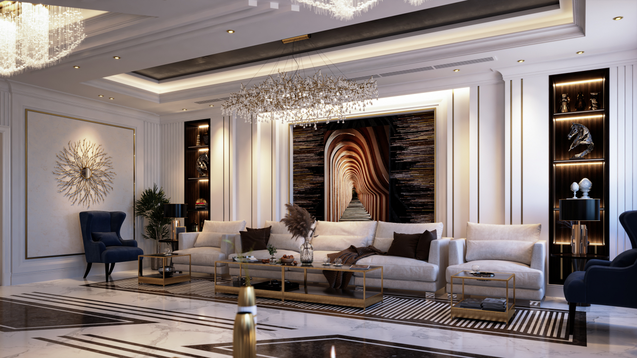 Zona giorno moderna 002 in 3d max vray 3.0 immagine