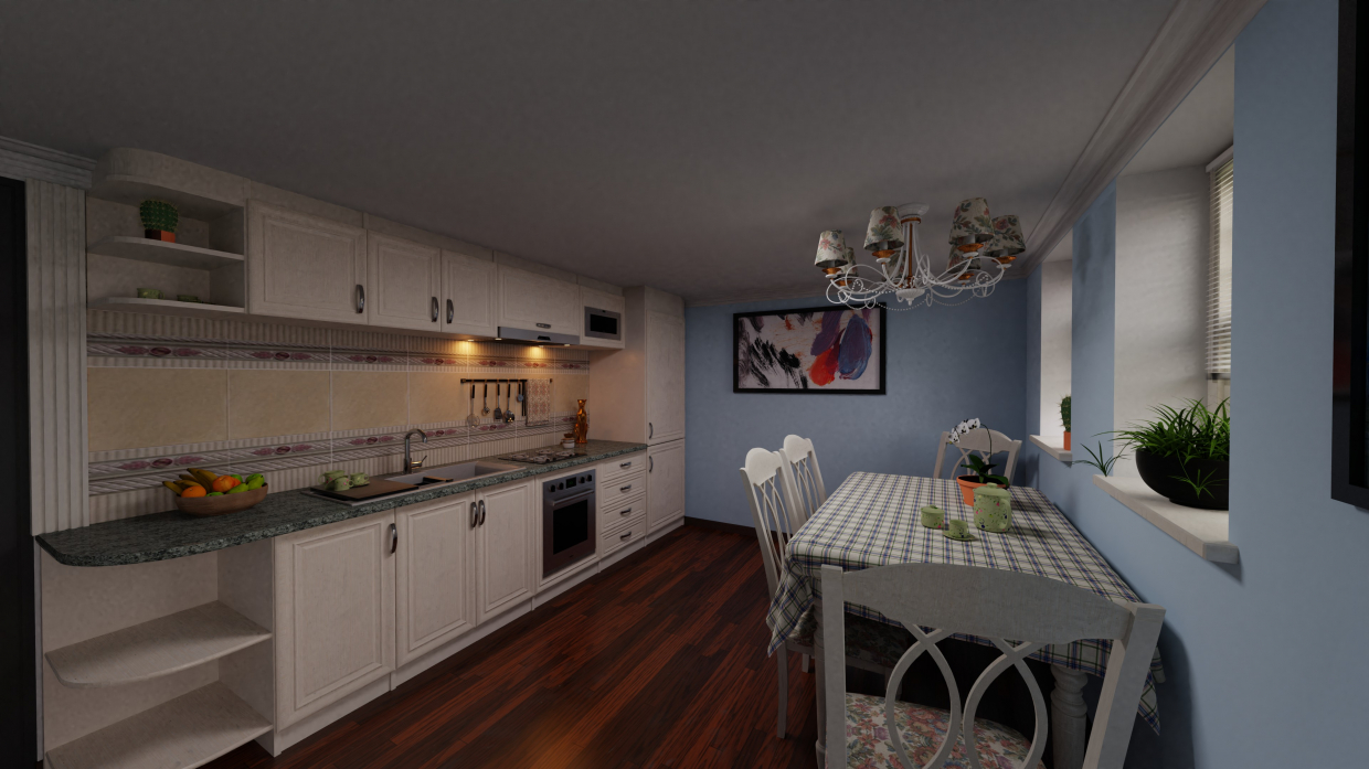 Cucina in Blender cycles render immagine