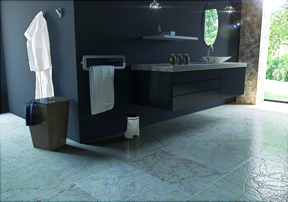 imagen de baño negro en 3d max vray