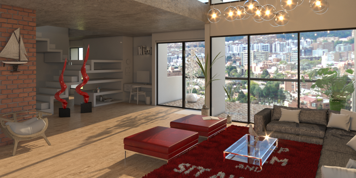 Renderização interior em 3d max vray 3.0 imagem