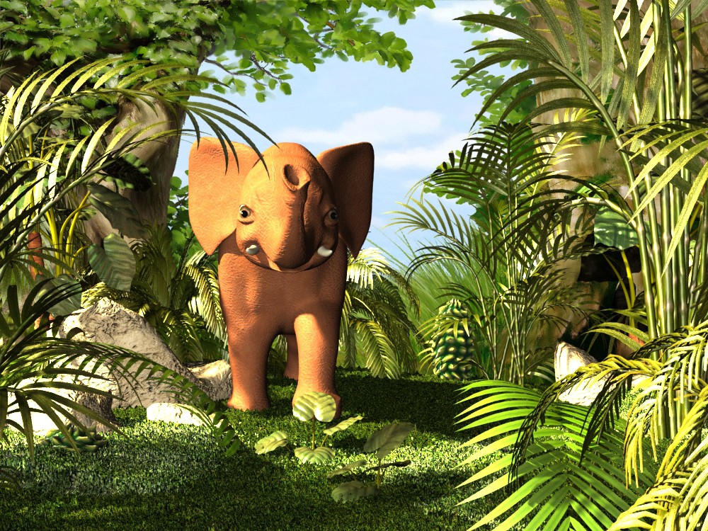 Elefante del bambino in 3d max vray 3.0 immagine