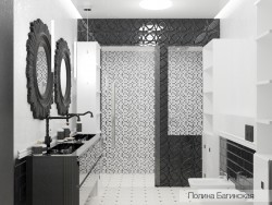 Baño blanco y negro