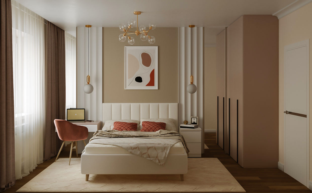 Quarto em 3d max corona render imagem