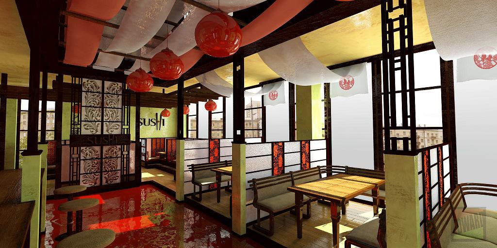 Um projeto para estudar - sushi em 3d max vray imagem