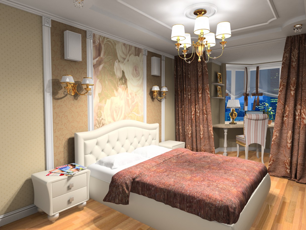 Schlafzimmer in 3d max vray Bild