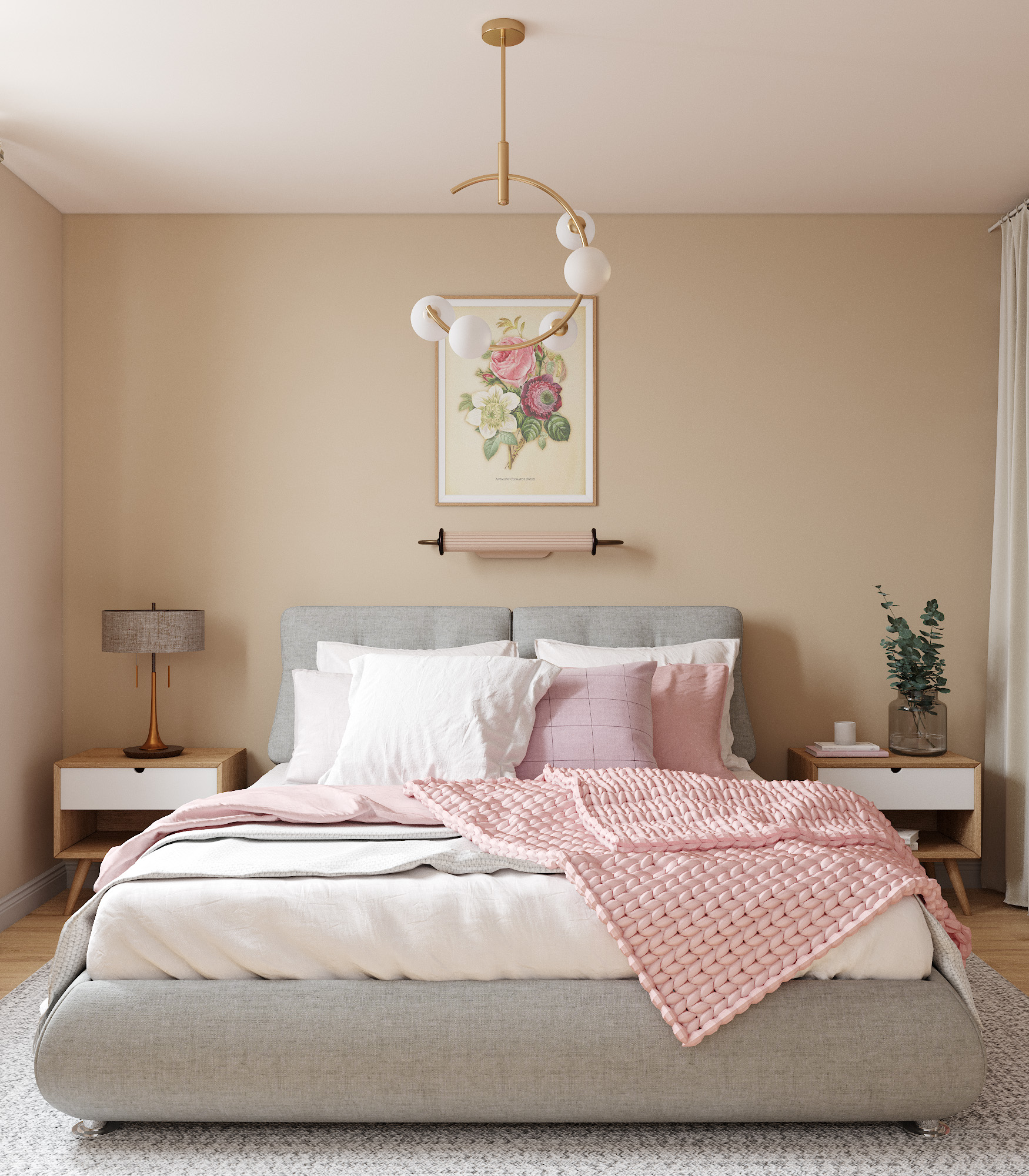 Bedroom in 3d max corona render image