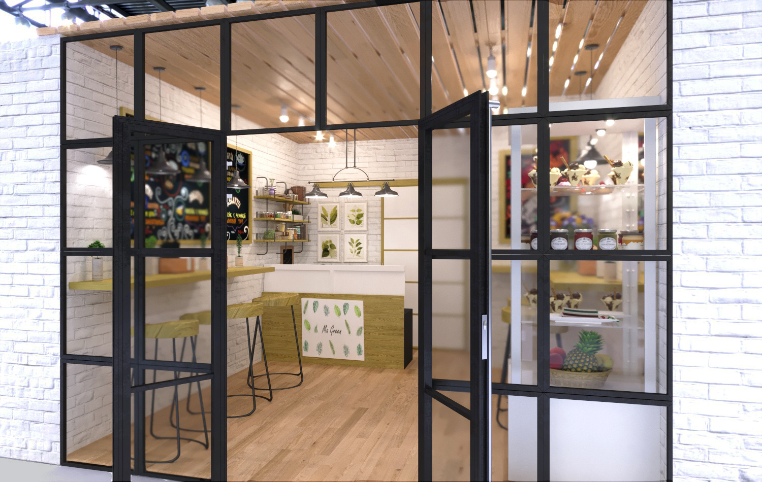 imagen de Magreen Cafe en 3d max corona render