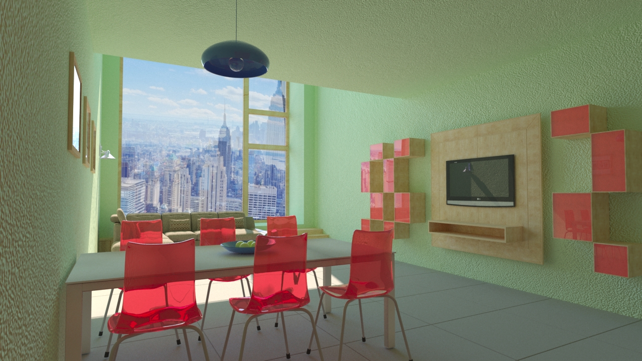 Intérieur d'un appartement à New York dans 3d max corona render image