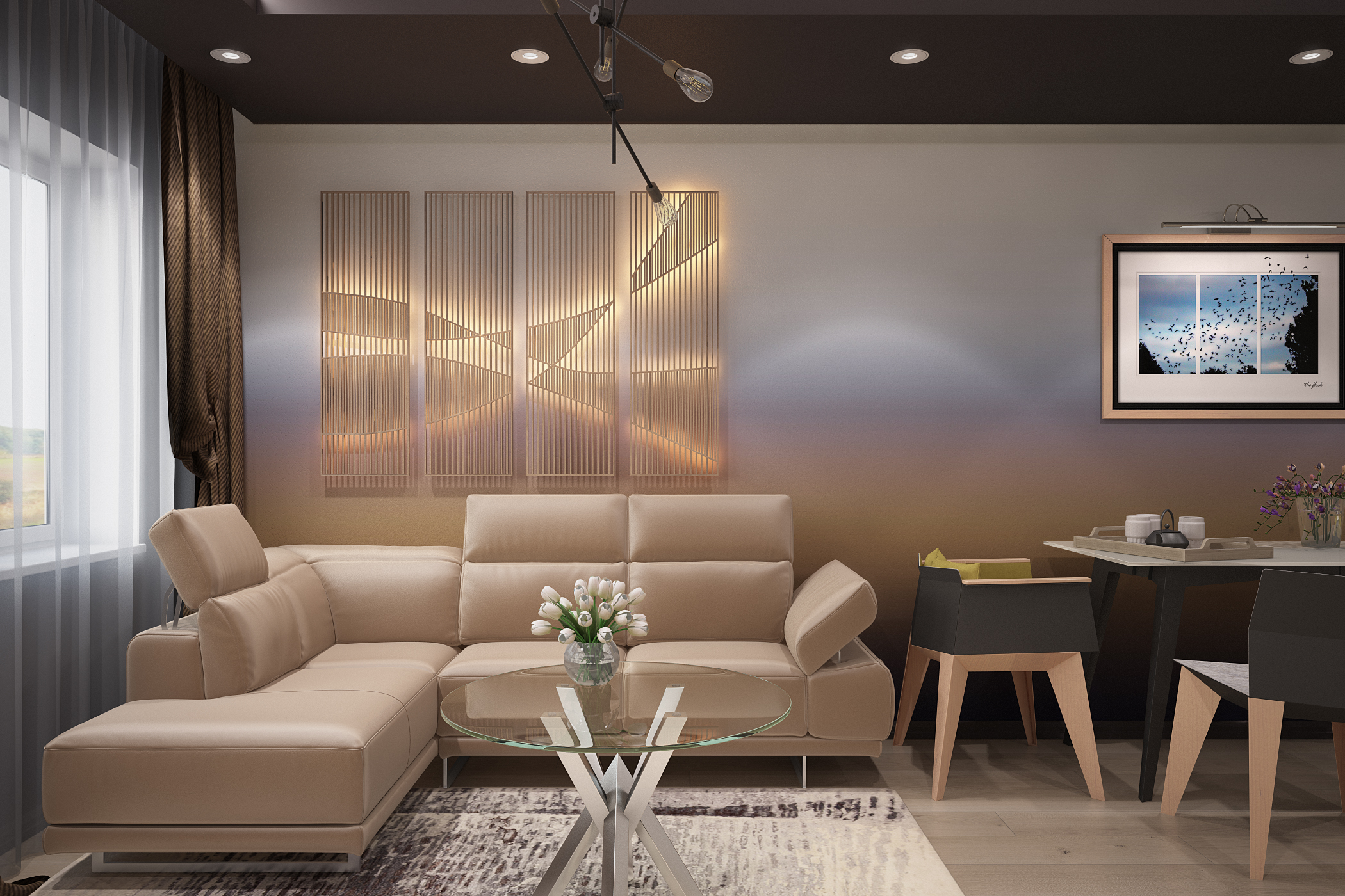 Küche und Wohnzimmer in 3d max vray 3.0 Bild