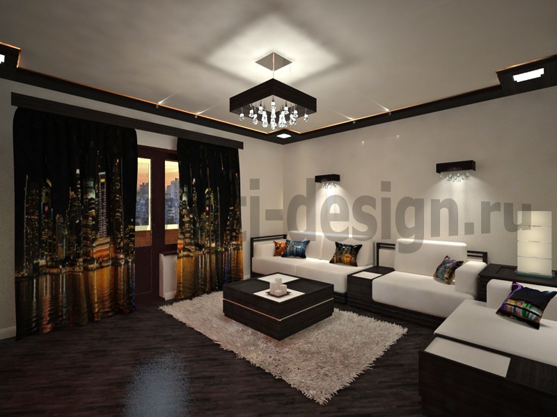 imagen de Living comedor con cortinas foto en 3d max vray