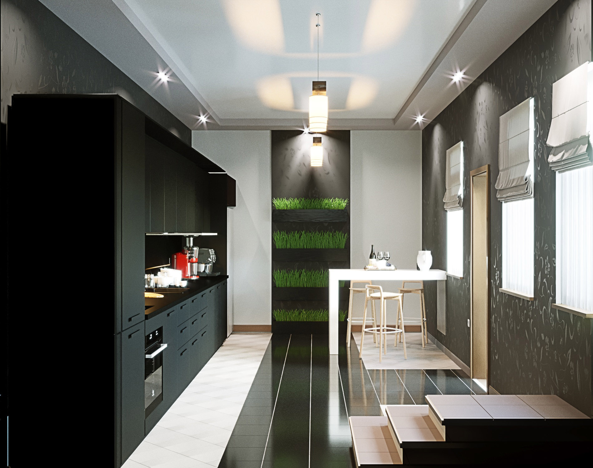 Cuisine dans une maison privée dans ArchiCAD corona render image