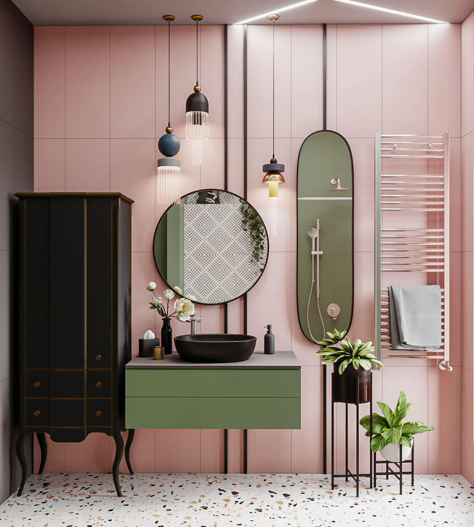 Bathroom visualization in 3d max corona render image