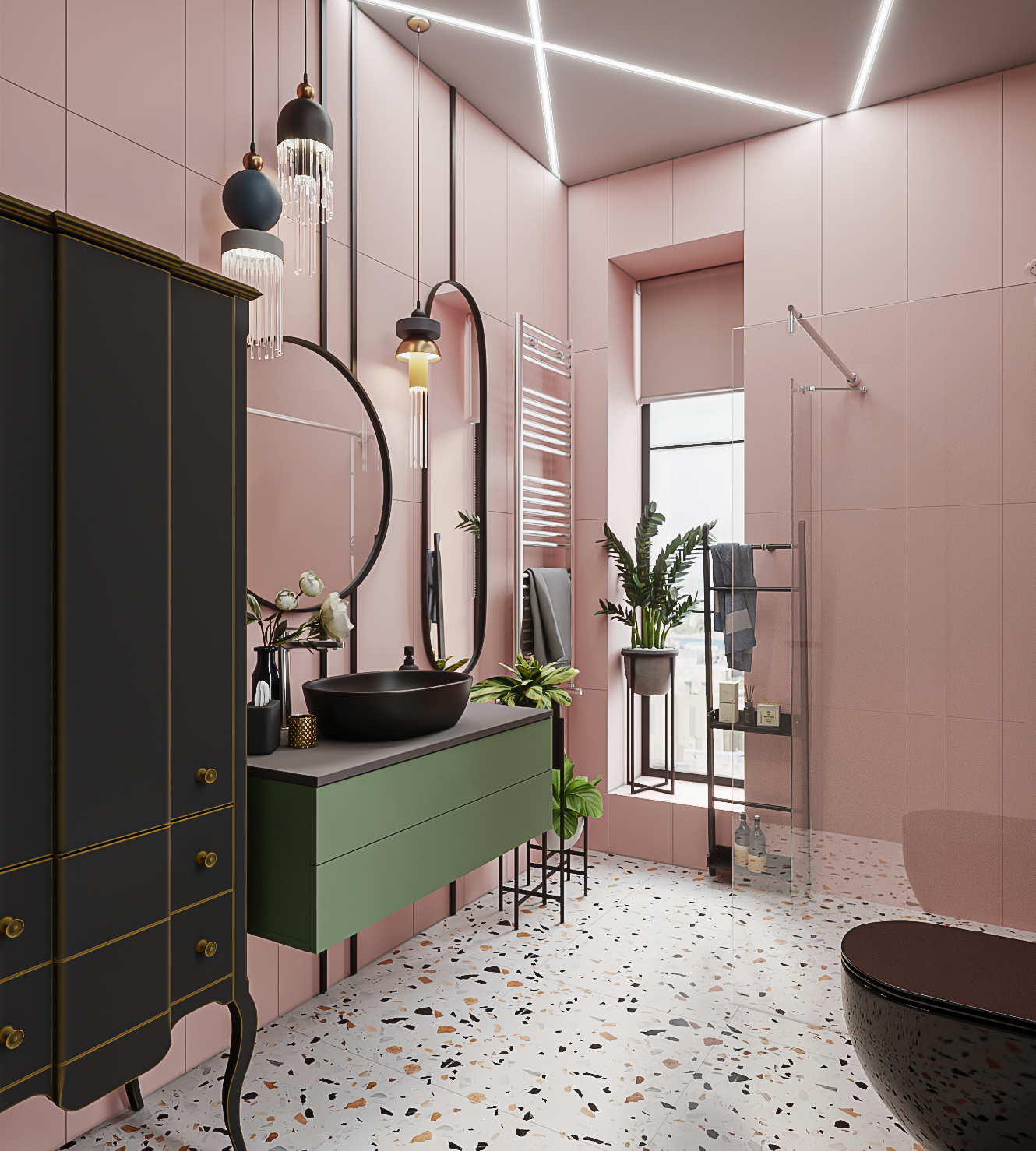 Bathroom visualization in 3d max corona render image