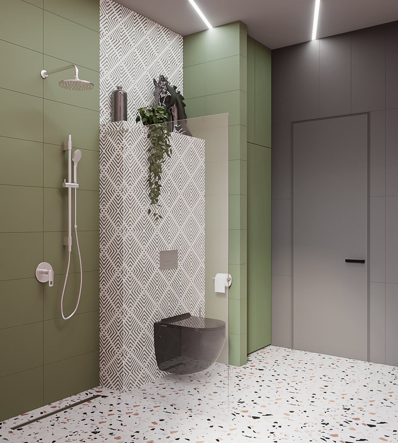 Visualizzazione del bagno in 3d max corona render immagine