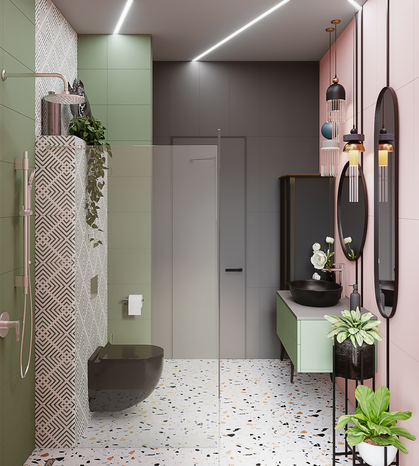 Bathroom visualization in 3d max corona render image