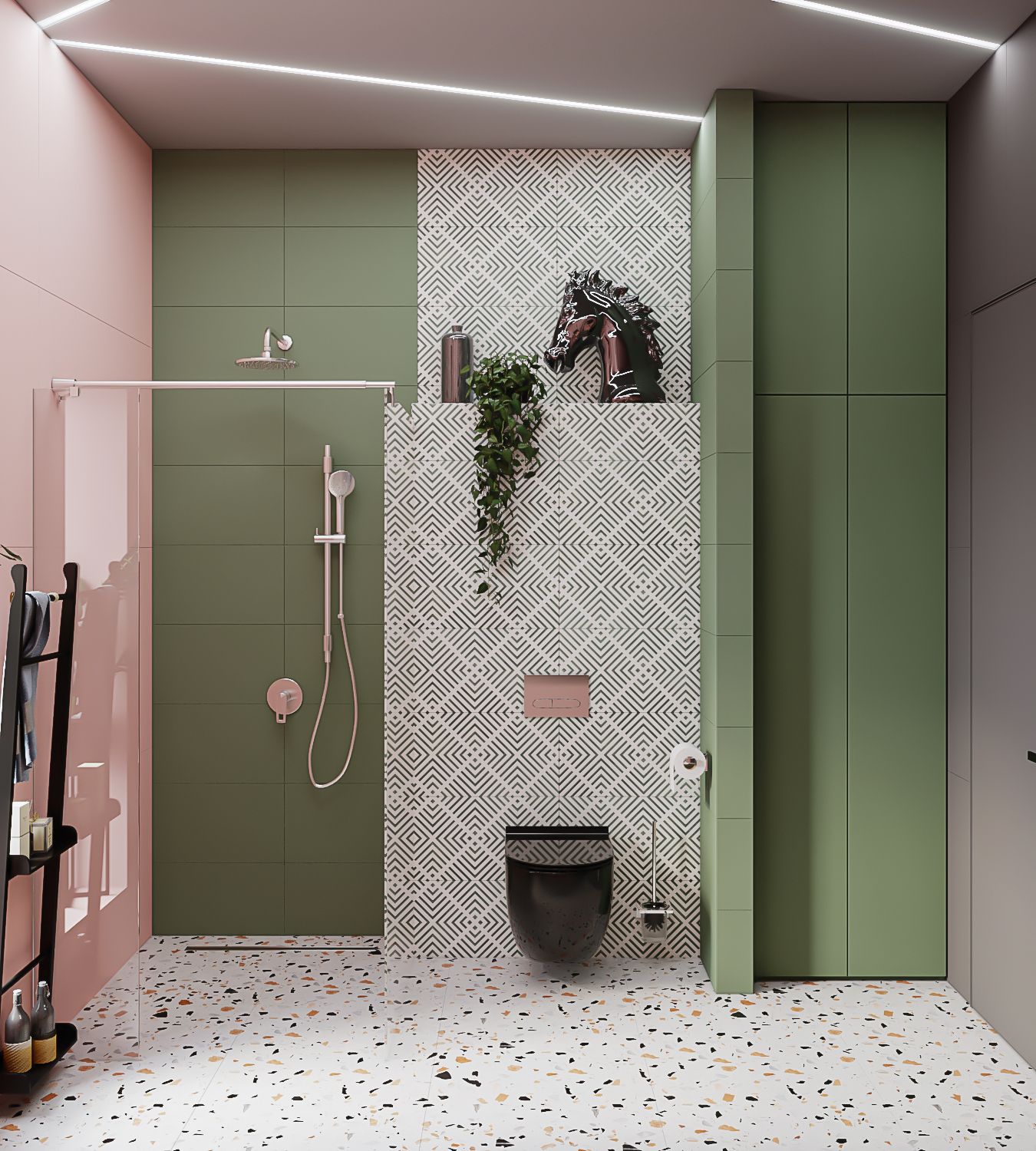 Bathroom visualization in 3d max corona render image