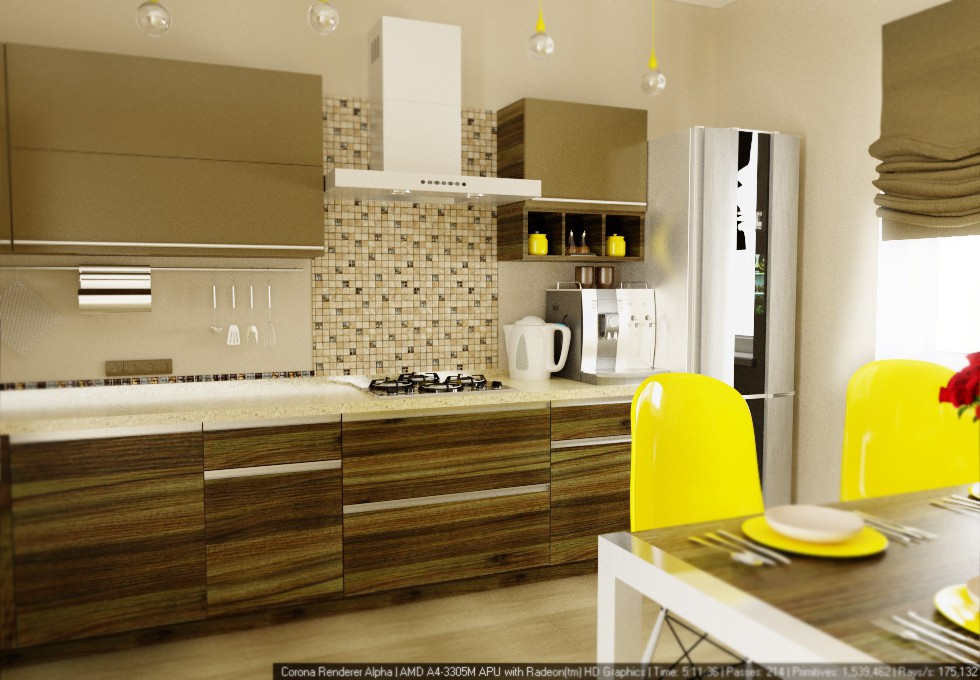 imagen de Cocina en baraulyany en 3d max corona render