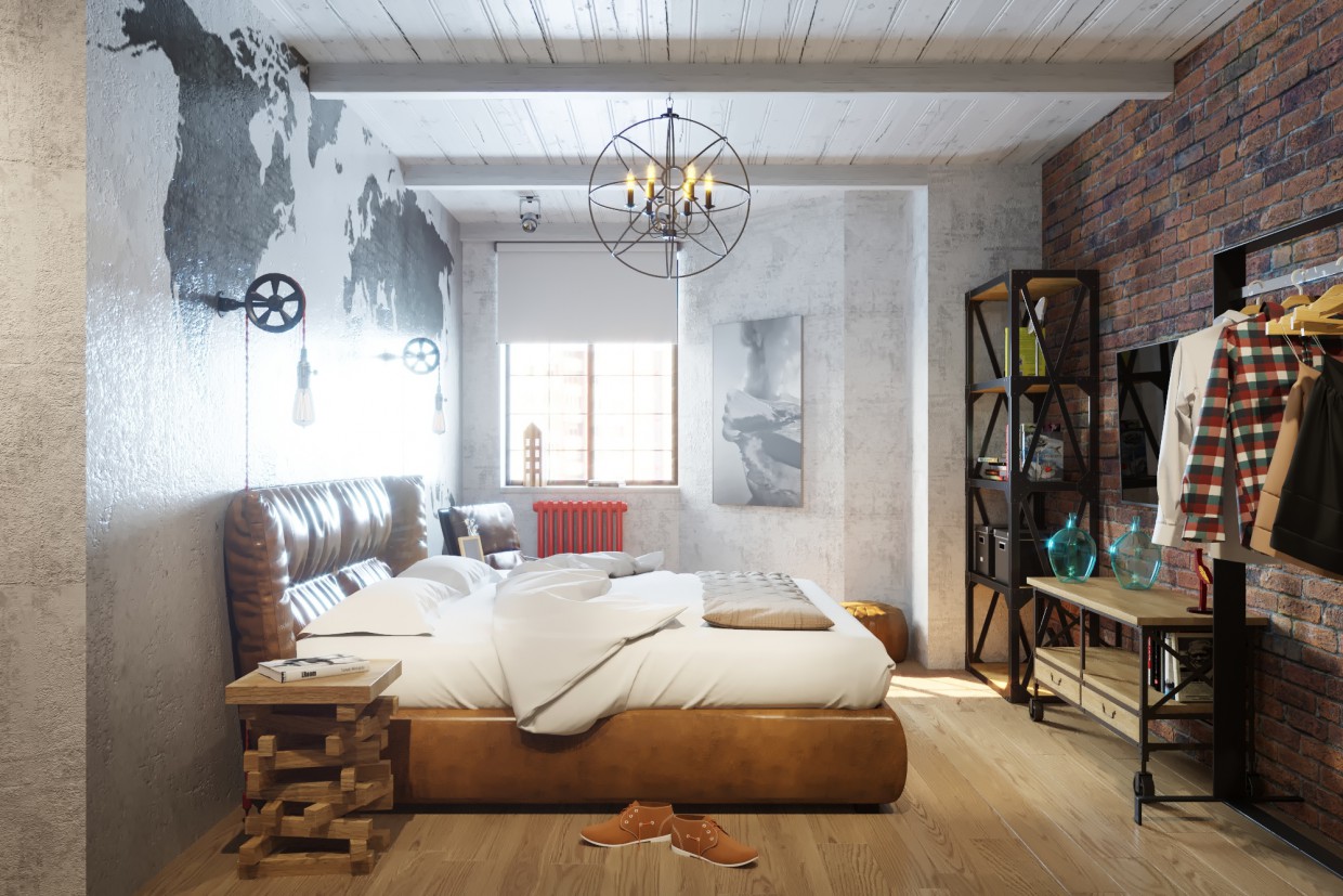 Bedroom in 3d max corona render image