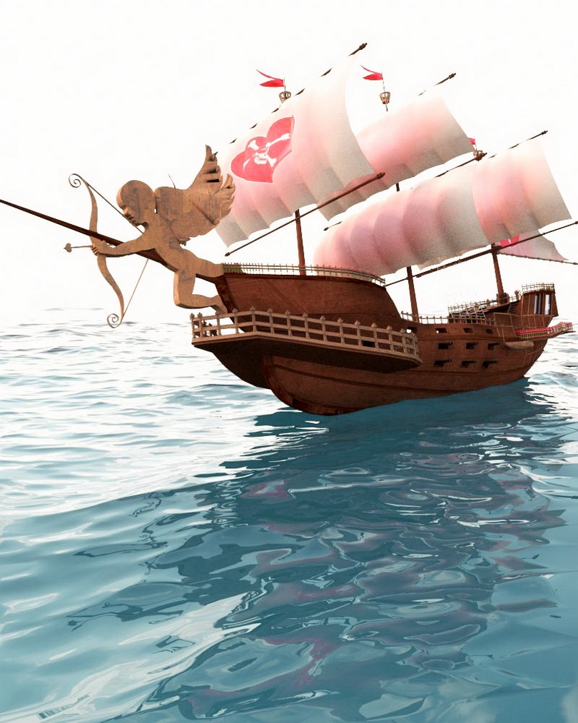 Valentine's ship in 3d max vray 3.0 image