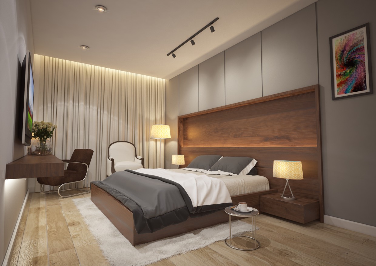 QUARTO DE CAMA DE LUXO em 3d max vray 3.0 imagem