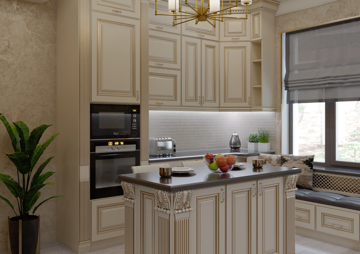 Kitchen in 3d max corona render image